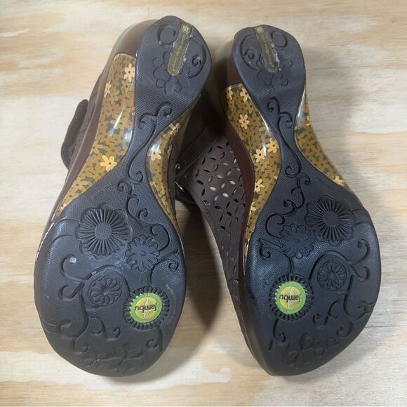 Jambu Brown Peep-Toe Wedge Sandals Women’s Size 9 - Picture 6 of 7